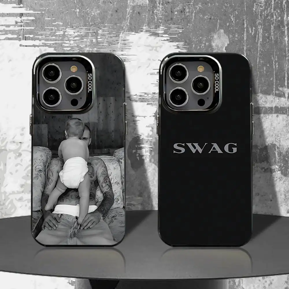 

J-Justin SWAG B-Bieber Phone Case For iPhone 16,15,14,13,12,11,Pro,XS,Max,Plus,Mini,SE4,E Black Matte Shockproof Cover