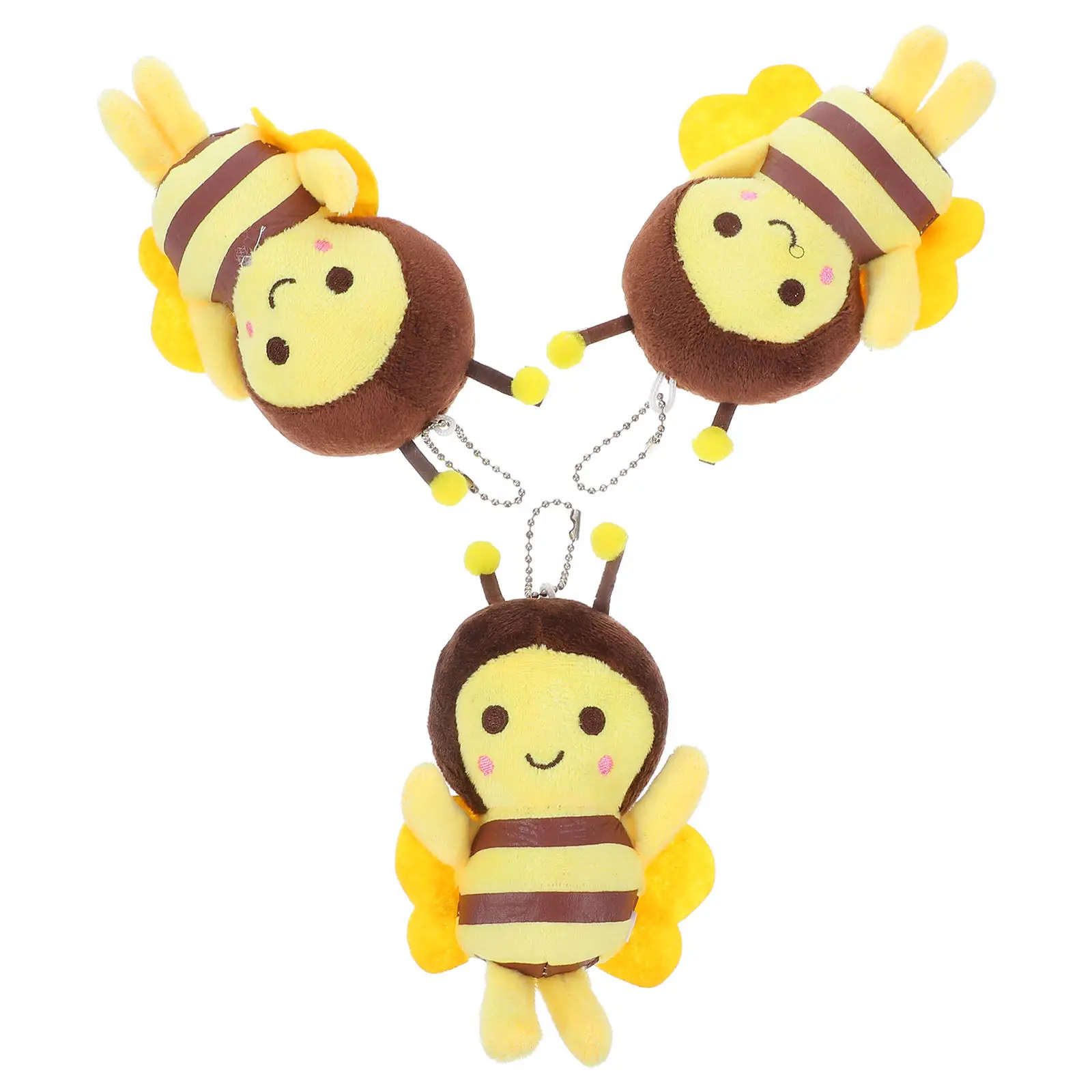 

Yellow Bee Ornament Stuffed Animal Keychain Charm Cute Backpack Hanging Accessory for Kids Festive Gift Soft