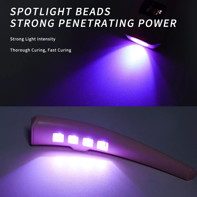 مصباح الأظافر بالأشعة فوق البنفسجية Led - جل تجفيف مهد العلاج اللاسلكي القابل لإعادة الشحن أدوات احترافية معدات مانيكير للأظافر