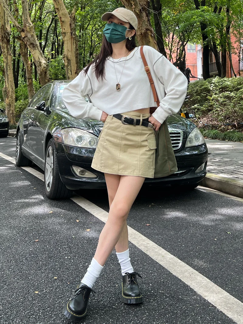 

Sun Protection Loose Long Sve ort T-irt Women Casual White Base irt Versatile All-Match Cheered Slimming Base Layer