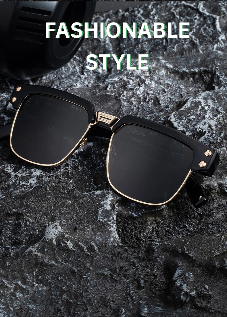 Steampunk Polarisierte Quadratische Sonnenbrille für Herren 2026 Luxusmarke Vintage Punk Metall Outdoor UV400 Sonnenbrillen Klassische Fahrbrillen – Detail 2