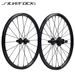 SILVEROCK Folding Bike Wheels 16in 1 3/8 349 External 7Speed Rim Caliper Brake  for Brompton Ultralight  Wheelset Kinlin Rim