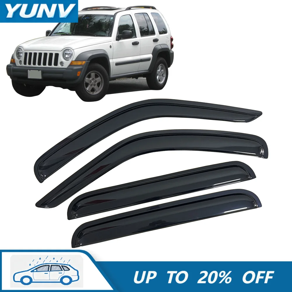 Дефлектор окон YUNV для Jeep LIBERTY KJ 2002-2007, защита от дождя, боковой вентиляционный дефлектор, накладной внешний монтаж.