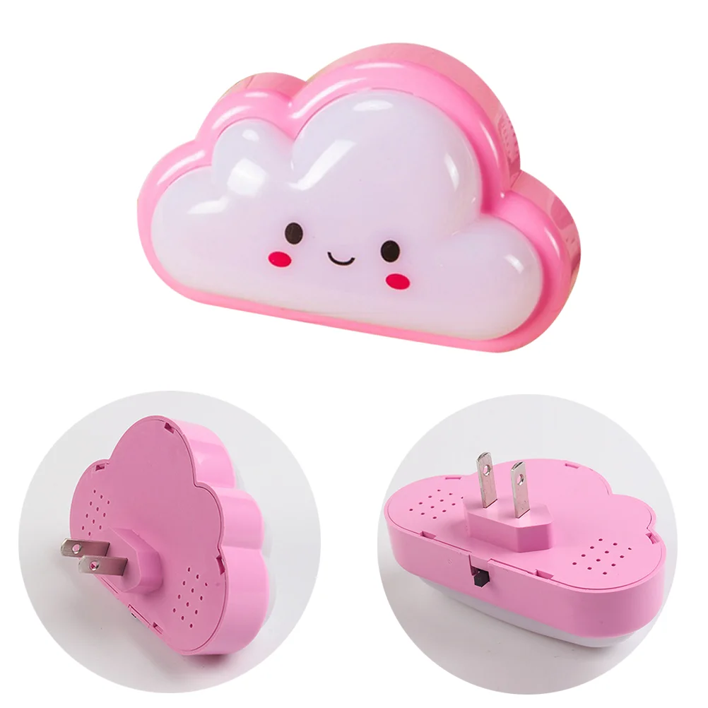 Creative Cloud with Face Design Lamp Bedroom Light Decor Small LED Wall Lamp for Baby Nursery Children Room US Plug ( )