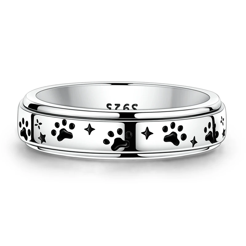 Original 925 Sterling Silver Sparkling Starry Paw Ring For Women Girls Jewelry Birthday Anniversary Gifts view 2