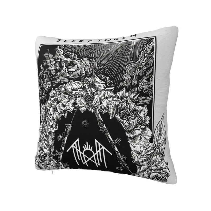 Custom Sleeping Rock Roll Cushion Cover Print Alternative Metal Square Floor Pillow Case for Car Pillowcase Home Decor