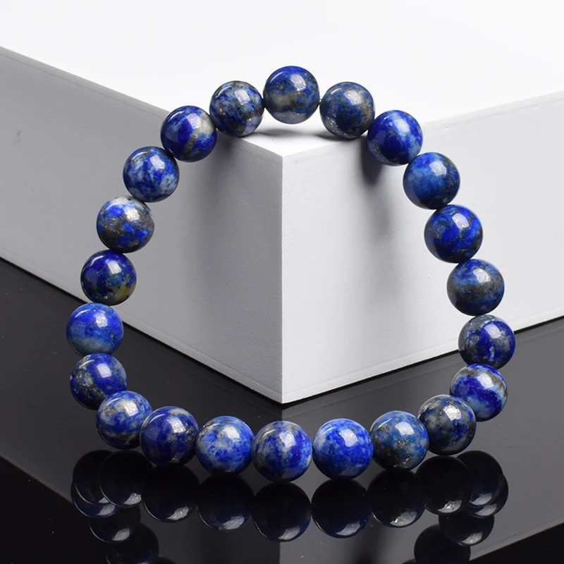 Real 5A Natural Lapis Lazuli Stone Beads Bracelet Homme Genuine Blue Lazurite Gem Original Natural Energy Stone Bracelet Jewelry