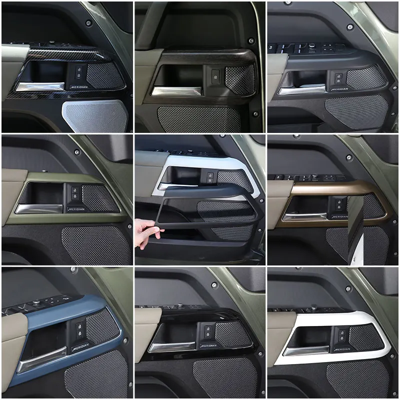 

For Land Rover Defender 110 20-23 ABS Matt black Car Door Inner Handle Decorative Frame Cover Stickers Car Accessories（8 color）