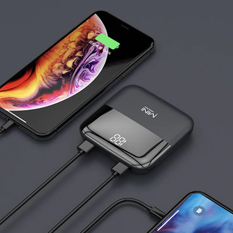 2025 Nuovo caricabatteria esterno con display digitale a LED Power Bank di grande capacità da 10000 mAh per iPhone Samsung Huawei Xiaomi