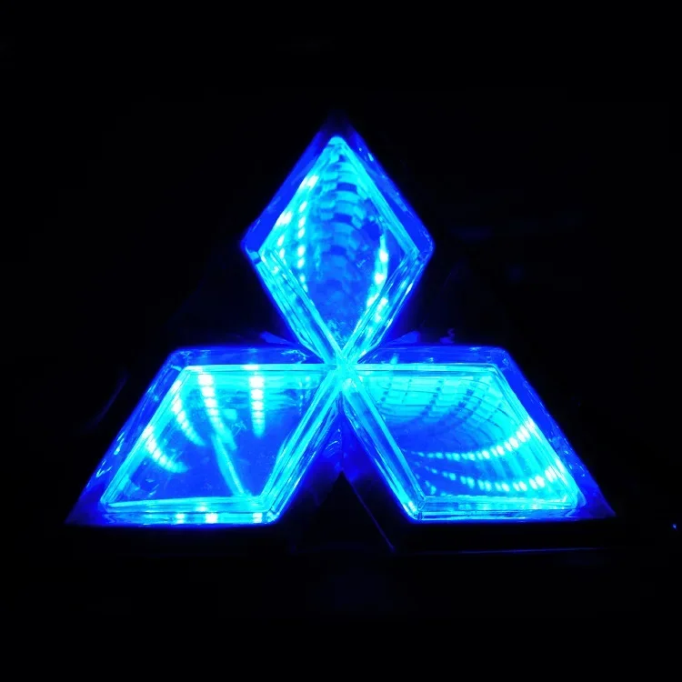 Car Front 3D LED Light Emblem Badge for Mitsubishi Outlander Eclipse Lancer 9 10 ASX L200 Colt Pajero Auto Exterior Accessories