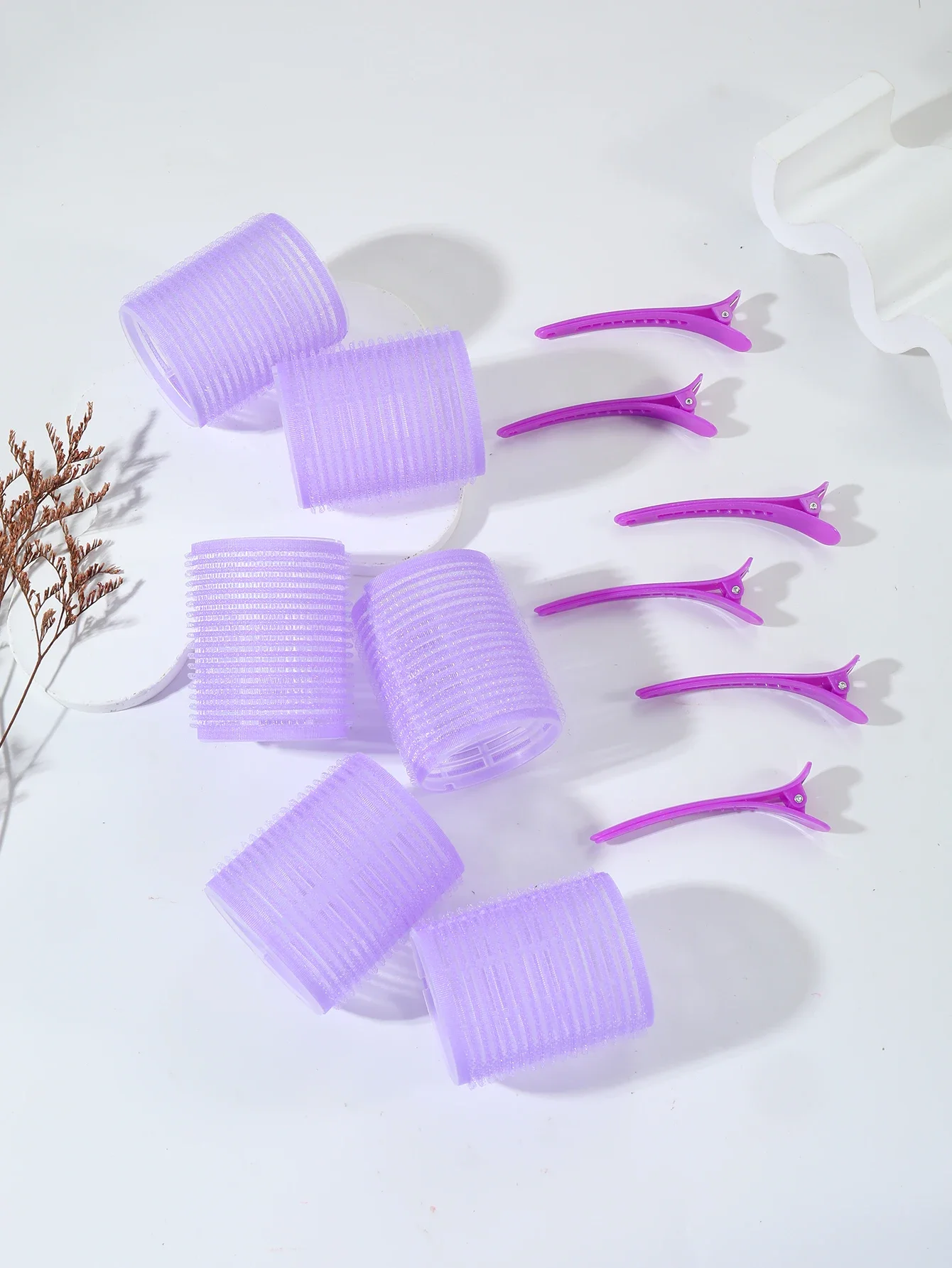 12 teile/satz Air Bar Lockenstab Rohr selbstklebende magische Rolle und Pony Haarspange Curling Styling Werkzeug