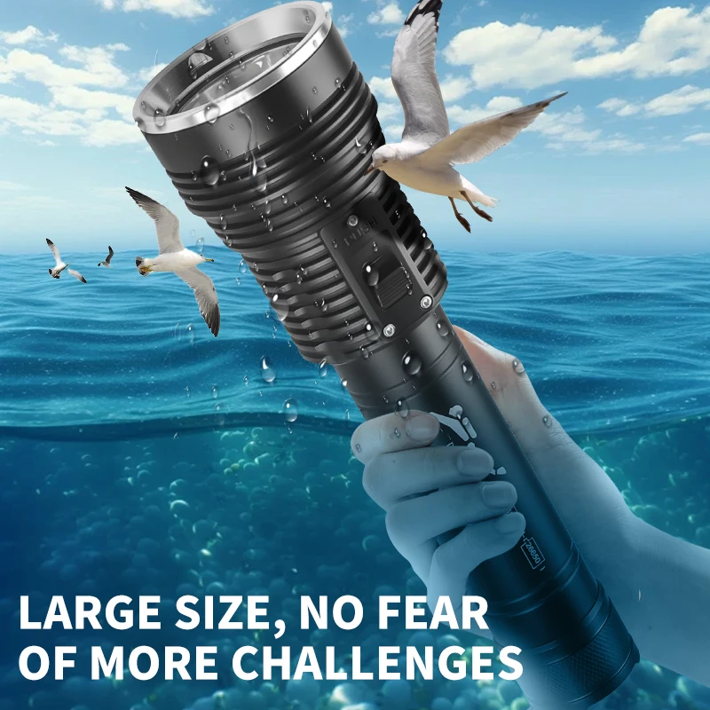 Powerful  LED Flashlight 18650/26650 Torch With Side Light 7 Modes Camping Fishing Lantern USB Rechargeable Zoom Lamp