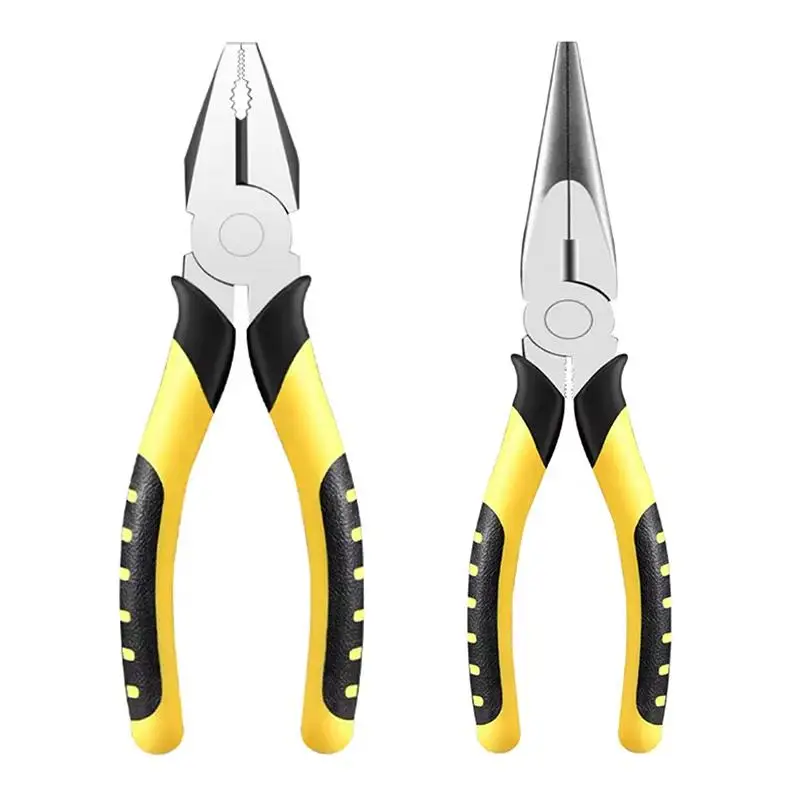 8 Inch Heavy Duty Combination Pliers Non Slip Handle Industrial Grade Durability For Home DIY Repair Projects