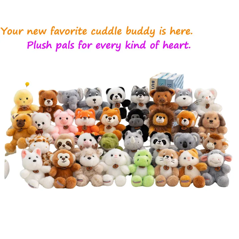 1PC New Creative Cute Animals Plush Pendant Handmad Stress Relief Souvenir Key Ring Bag Pendant