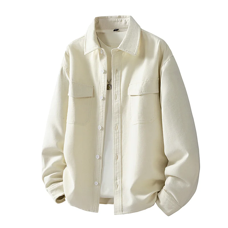 

Loose Long Sve irt Outerwear C2560 Polyester Cotton Blend Breathable Comfortable Outdoor Sle Men's Casual irt