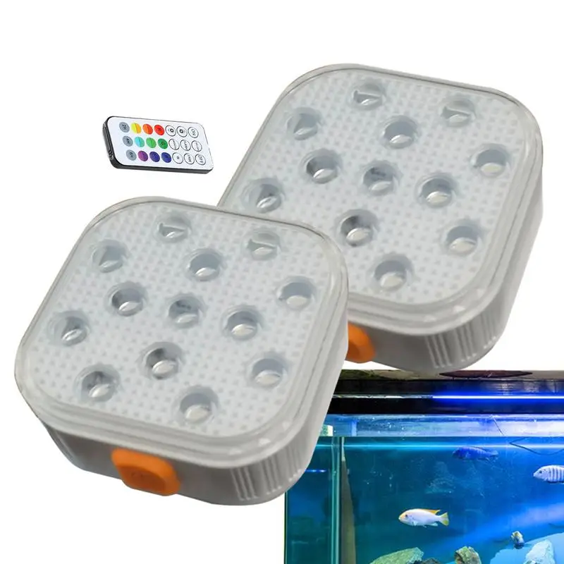 

Submersible LED Lights Remote Control Underwater Lights Pool Aquarium LED Lamps Bright Pond Lighting 2pcs Submersible Lights