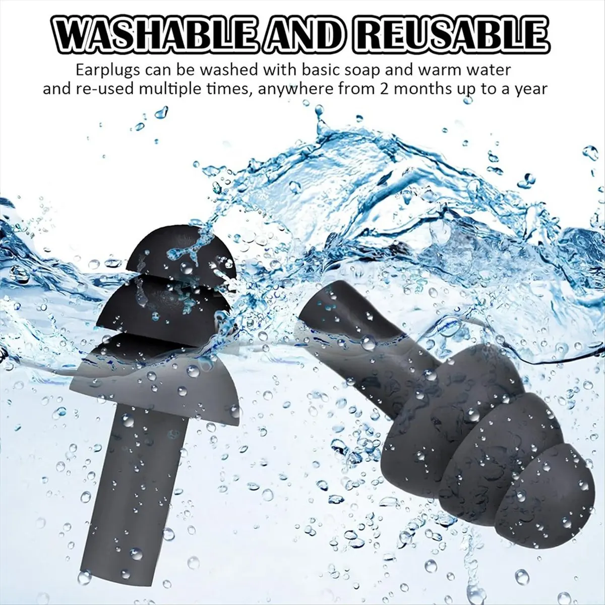 COFA 100 Pairs Ear Plugs Bulk, NRR 29dB Reusable Silicone Ear Plugs with Plastic Cases Soft Foam for Sleeping Noise