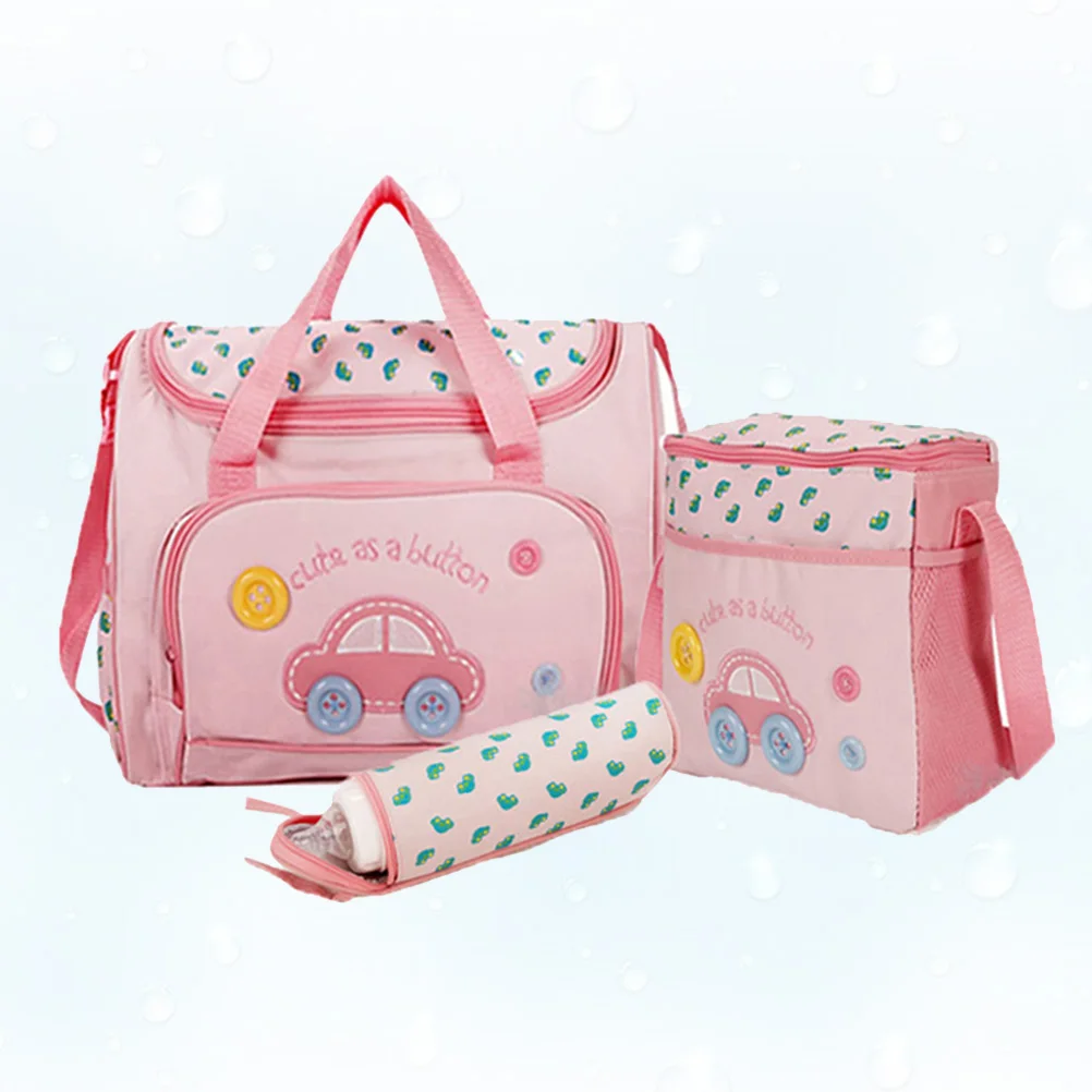 4in1 Diaper Bag Set Large Capacity Waterproof Nursing Mummy Tote Travel Shoulder Bag Parent Essential