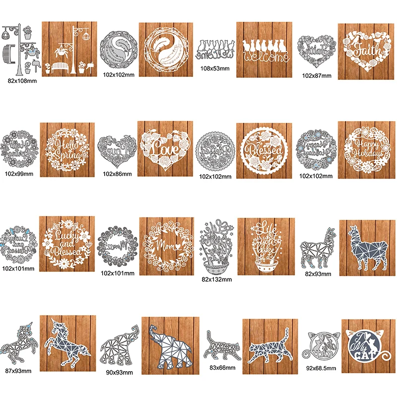 

Metal Cutting Dies Cut Die Mold Flower Leaf Small Animal Animal Series Craft Knife Mould Background Scrapbook Greeting Card