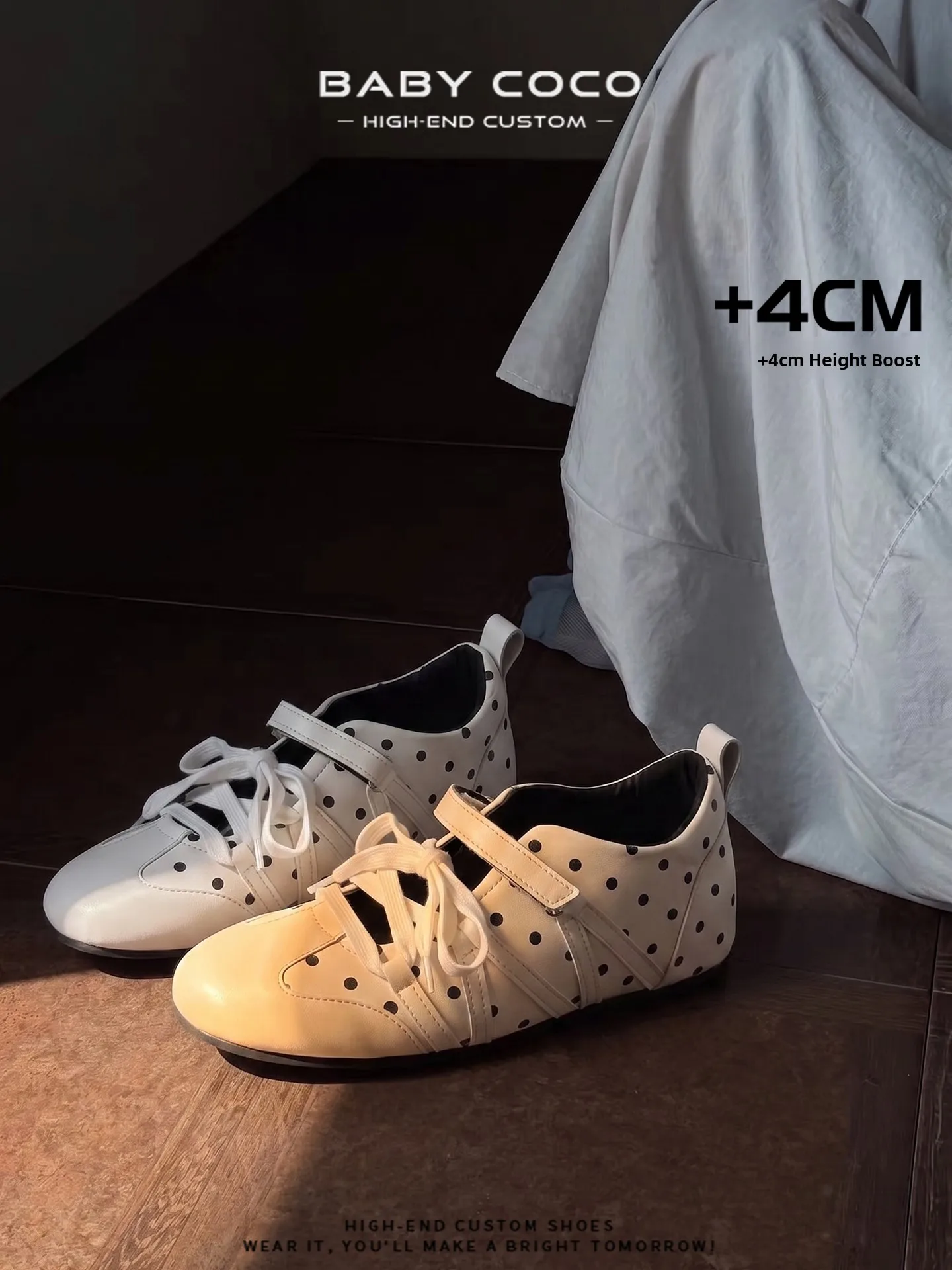 leather-mary-jane-flat-shoes-women's-casual-spot-pattern-ballet-style-sports-trainer-shoe-lightweight-slip-on-round-toe