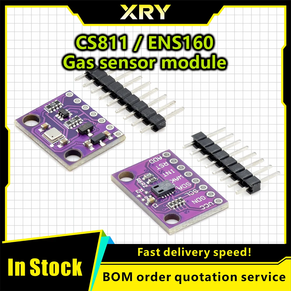 XRY Gas Sensor Carbon Dioxide Detection Sensor Module CCS811 CO2 eCO2 TVOC Air Quality Detecting I2C Output CJMCU-811 EGBO