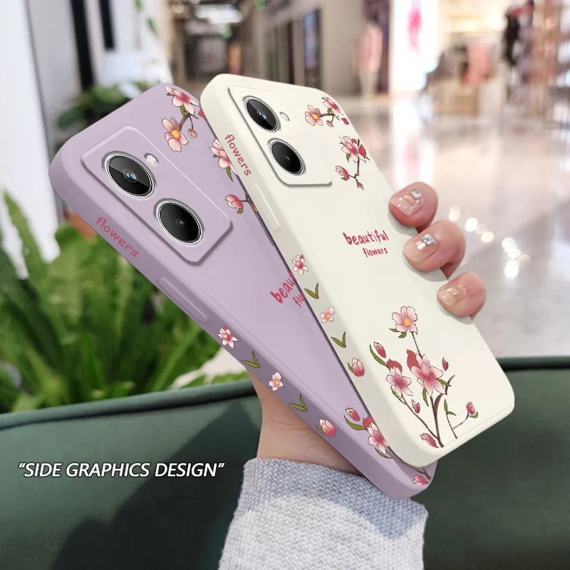 Beautiful Peach Phone Case For OPPO Realme 11 10 9 9i 8 8i 7 Pro Plus C35 C21Y C25Y C25 4G 5G Liquid Silicone Cover