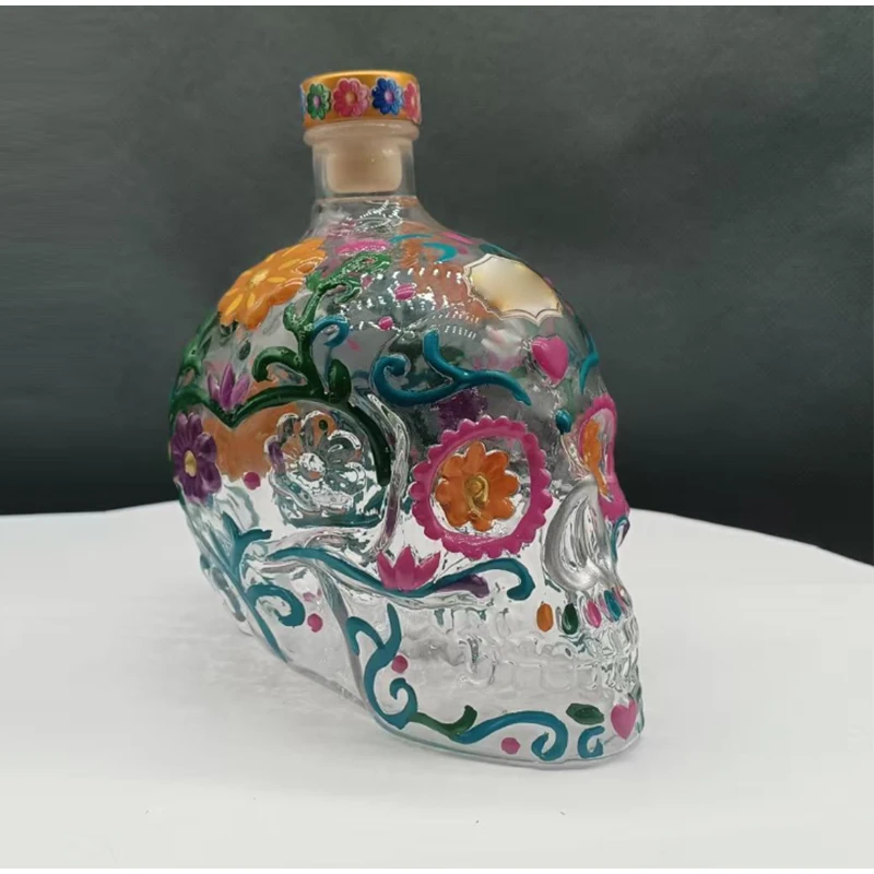 

Skeleton Creative Whiskey Bottle High Borosilicate Glass Wine Bottle Novel Artistic Wine Container Home Bar Decoration New Model