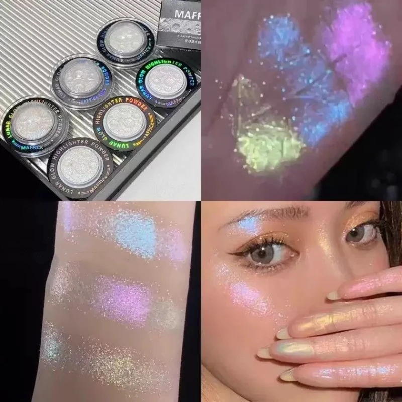 Planet Highlighter Powder Monochrome Shimmer High-gloss Eye Shadow  Face Contour Brightening Light Pallet Body Makeup Cosmetic