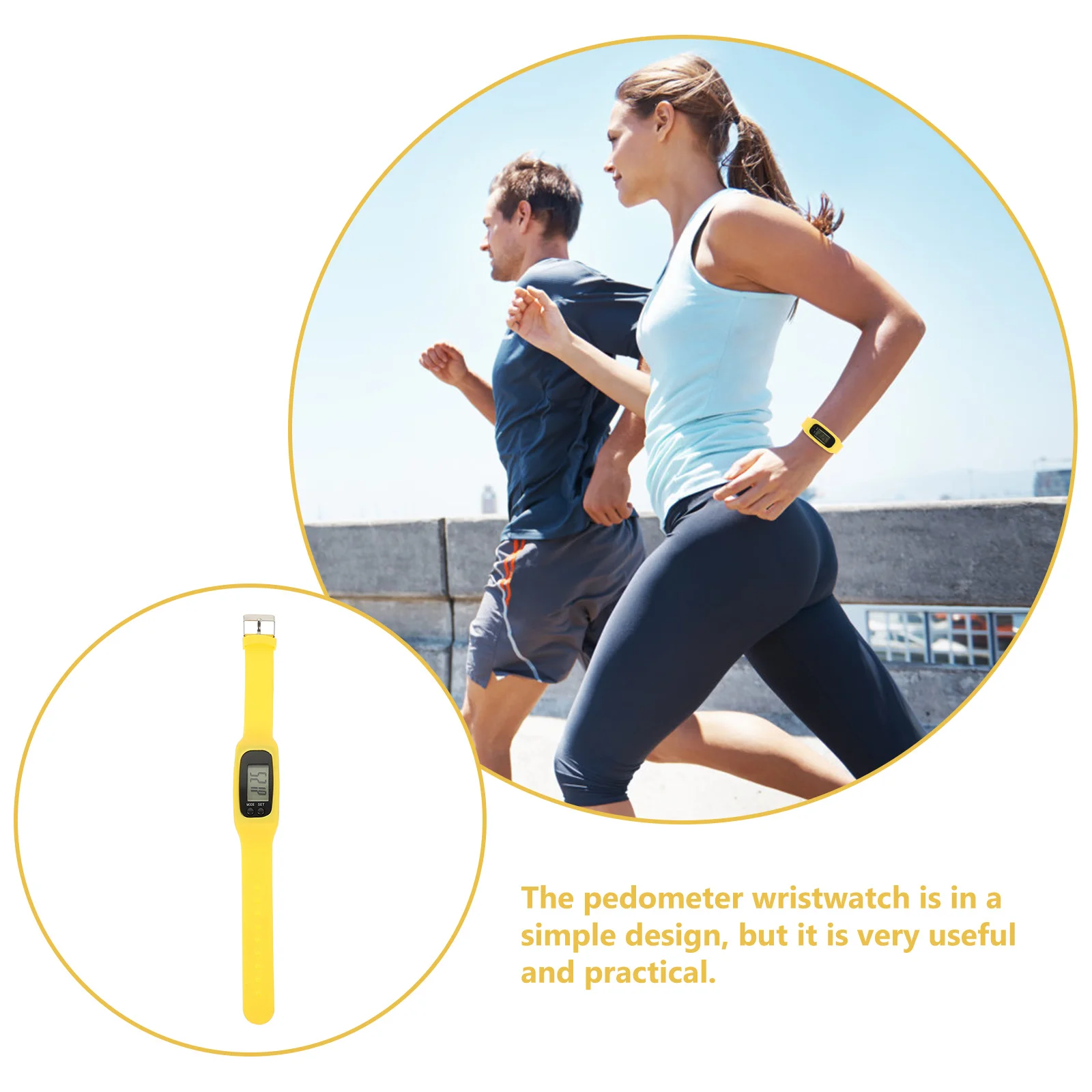 

Silicone Wrist Pedometer Simple Design Clear Screen Display Step Counting Tool Sports Supplies Pedometer Portable Step Counter