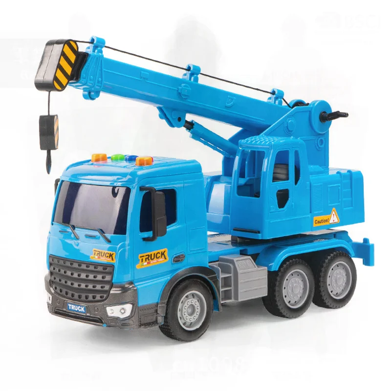 Gru a torre grande per bambini Giocattolo Veicolo di ingegneria Inerzia Modello di auto Simulazione Attrezzatura da costruzione Set da gioco educativo per