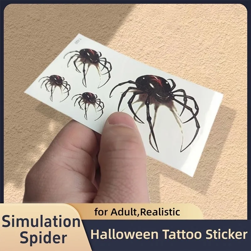 不気味なスパイダー タトゥー ステッカー – ハロウィン ホラー用防水