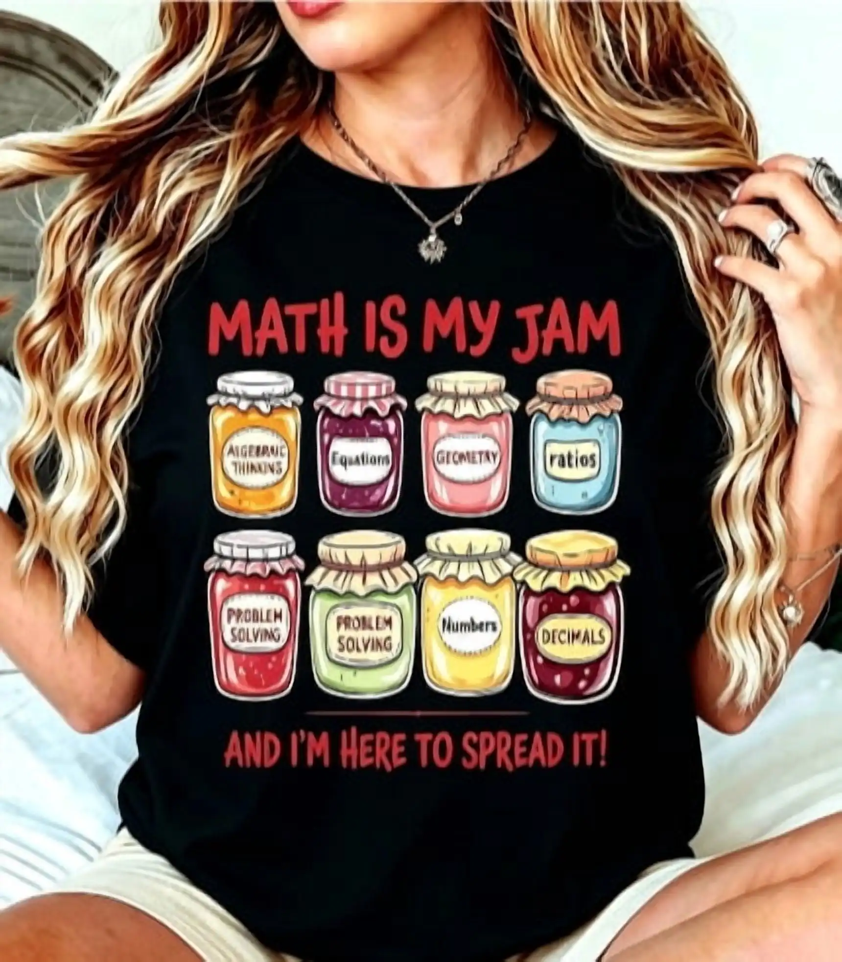 Math Is My Jam Graphic Print T-shirt Women's Harajuku Short Sleeve Casual T-shirt Clothing Street Tops Tees Aesthetic Clothes
