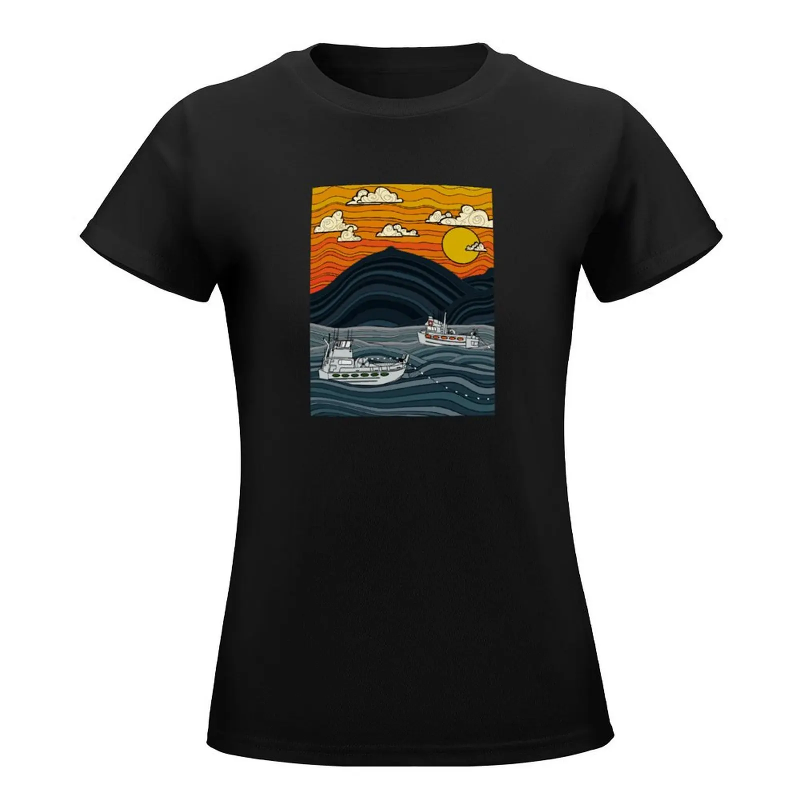 Commercial Fishing T-Shirt Blouse blacks sublime shirts graphic tees summer blouses woman 2024