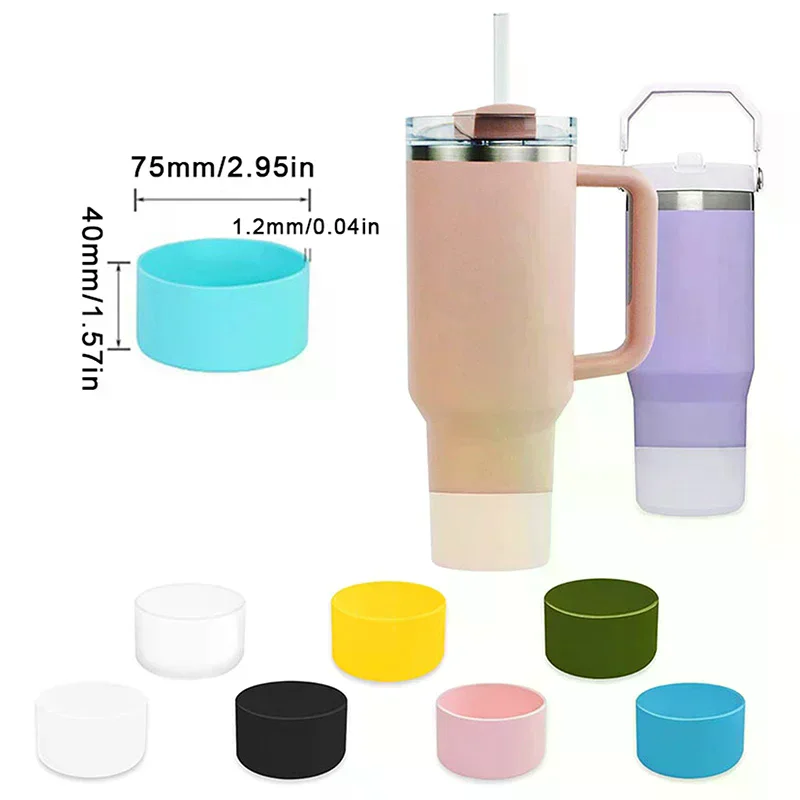 Boot For Water Bottle Anti-Slip Bottom Cover Bottom Protector Protective Bottom Base Coaster Flask 7.5cm/2.95in Silicone