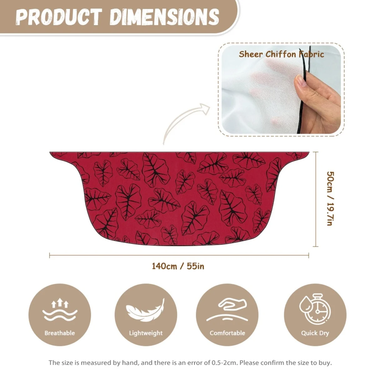 Estate Isole Polinesie Tribale Hawaiano Kalo Taro Foglie Rosso Stampa Chiffon Sarong Sciarpe Beachwear Donna Cover up per Bikini