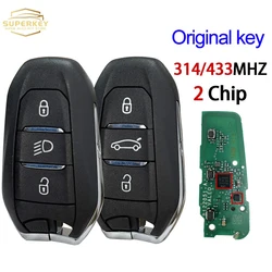 SUPERKEY Originele Voor PEUGEOT 208 308 3008 5008 CITROEN C4 C3 Spacetourer 314.85 433 MHZ 4A Chip Koplamp Slimme Auto OEM Sleutel IM3A