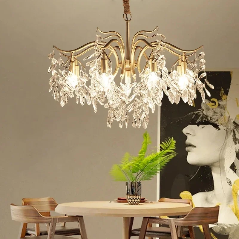 

Luxury Crystal Chandeliers Living Room Bedroom Lighting Restaurant Villa Ceiling Chandelier Lustre Home Decoration Pendant Light