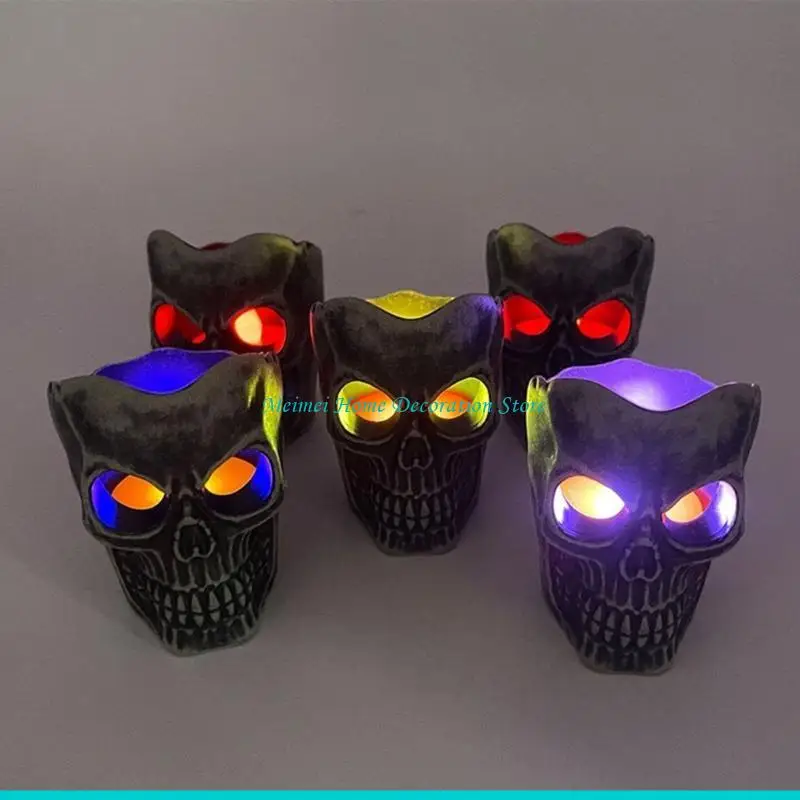 H7BF 12PCS Halloween Skull Head LED LED LID LIGHT LIGHT LIGH