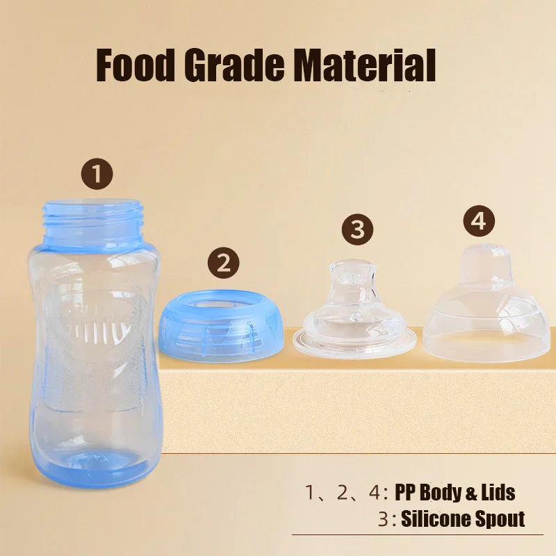 No Spill Toddler Sippy Cups 280ml Soft Spout Baby Training Cup With Easy and Firm Grip Dishwasher Safe Children's Water Bottle