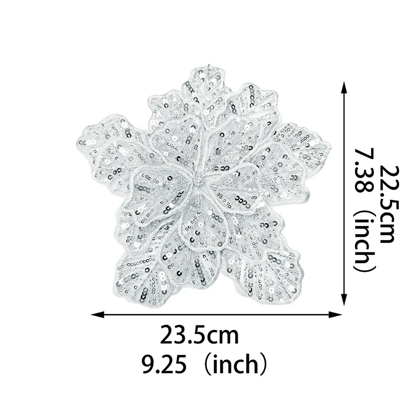 Multi-layer Sequin 3D Flower Decoration Patch Clothing Shoes Hats Hair Accessories DIY Handmade Decor Dazzling Applique Material