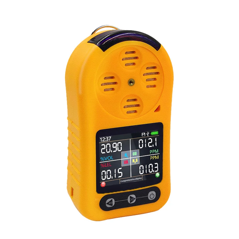 Handheld 4 in 1 CO H2S O2 EX Hydrogen Sulfide Carbon Monoxide Oxygen Combustible Gas Detector Analyzer