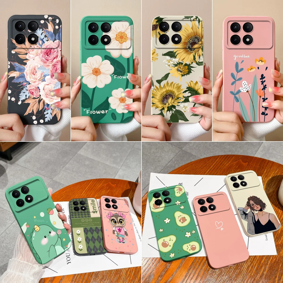 For Xiaomi Poco X6 Pro X6 Case Popular Floral Coque Silicone Soft Fundas Durable Cover For Xiaomi X6 Housing Bumper X6Pro Shell