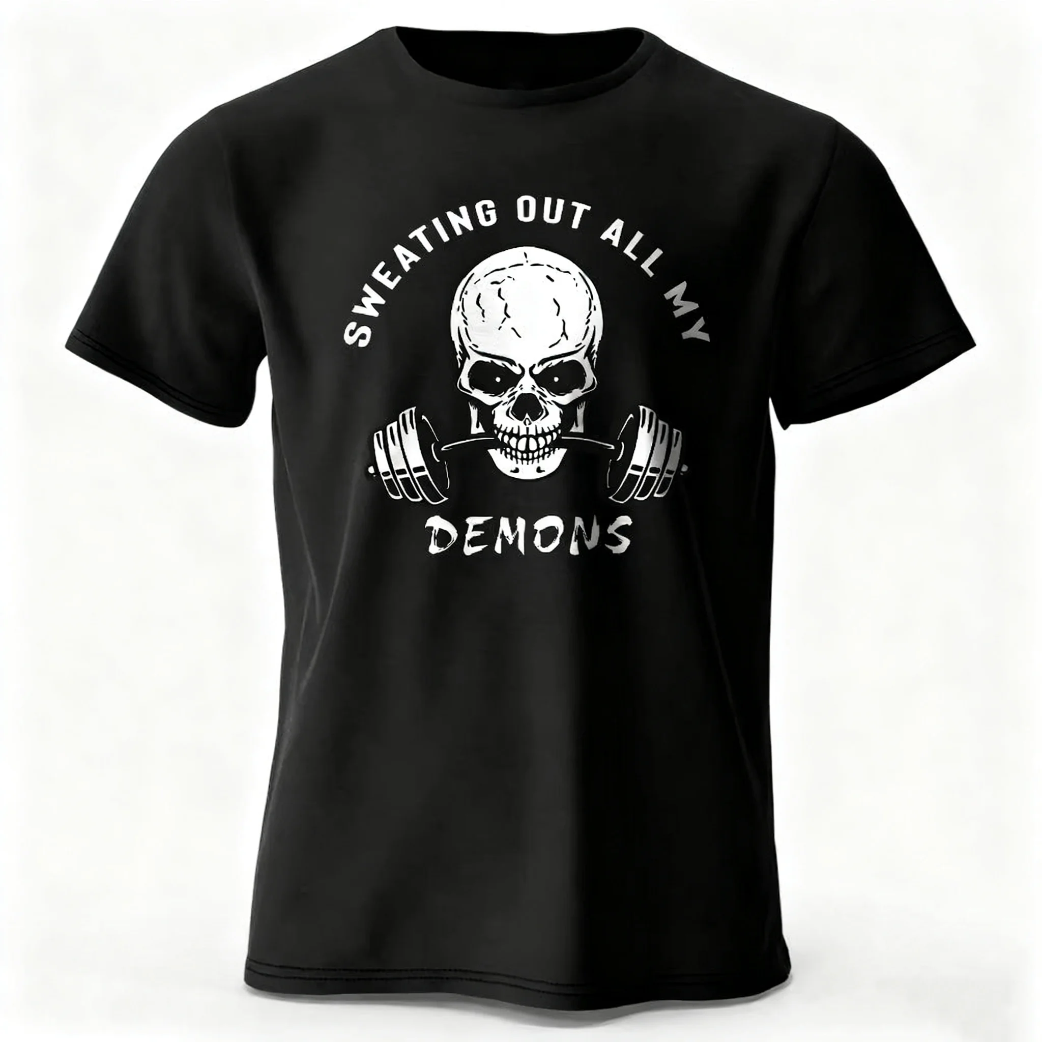 

Fitness Skull Motivated T Shirt Sports Gym Graphic Printing T Shirts Casual 100% Cotton Tees Gift Surprise Men Women Clothing