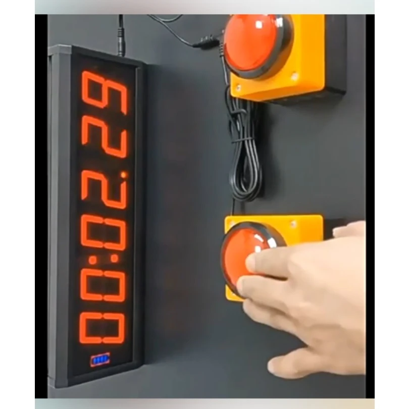 Single‑Sided LED Competition Timer Dual Palm Push Buttons Hand Tap Stopwatch for Rock Climbing Event
