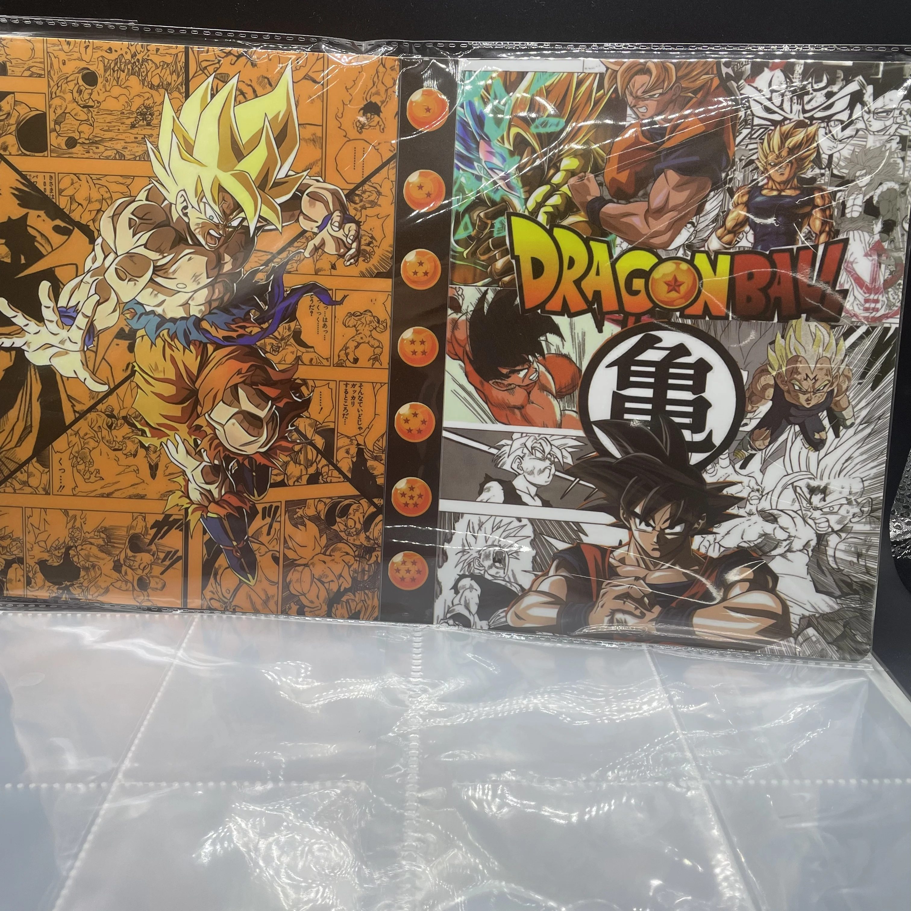 Álbum de cartas colecionáveis Dragon Ball Super Saiyan Goku, 4 compartimentos podem conter 240 peças de cartão fosco touch shell cartão álbum presente