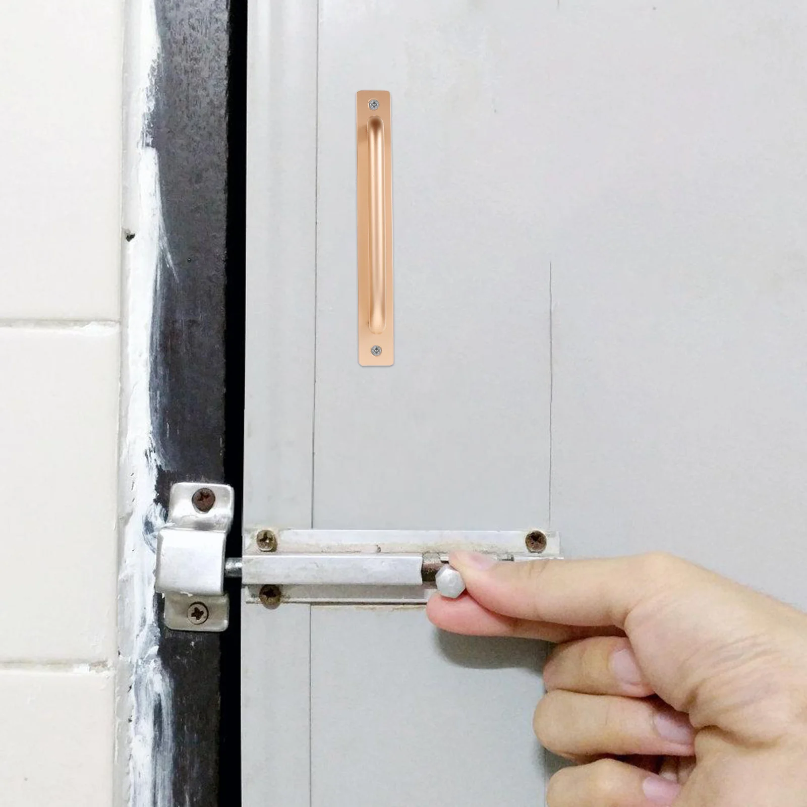 

2Pcs Aluminum Alloy Door Handles Easy Installation Modern Ergonomic Bedroom Bathroom Kitchen Door Replacement Pulls