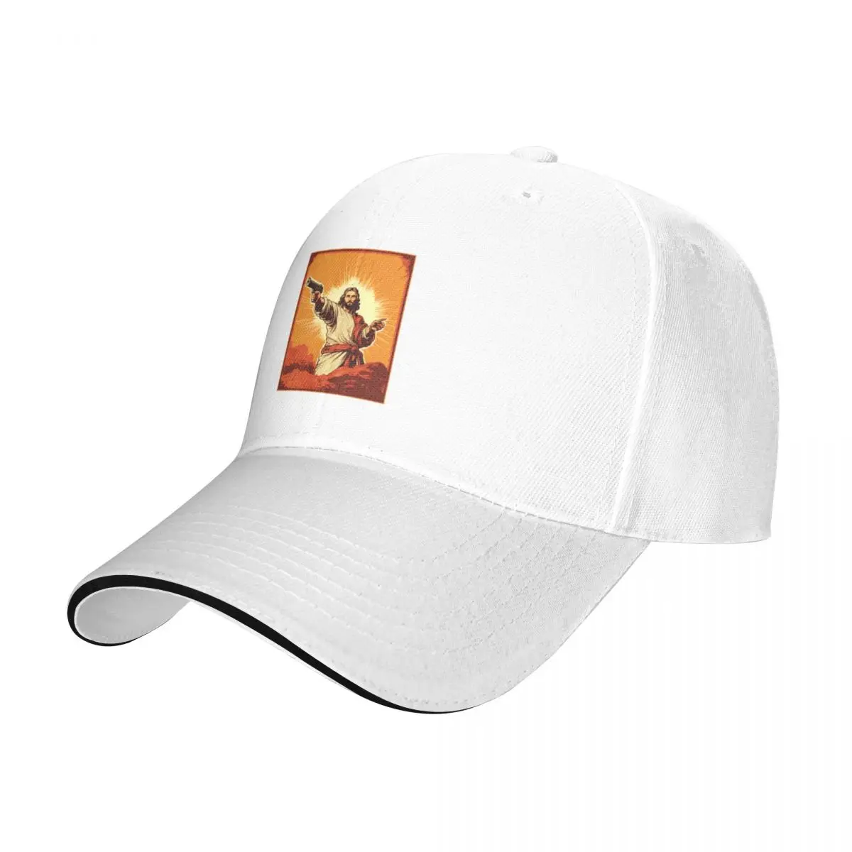

Jesus with Gun Baseball Cap Mountaineering Rugby Wild Ball Hat Mens Hats Women's