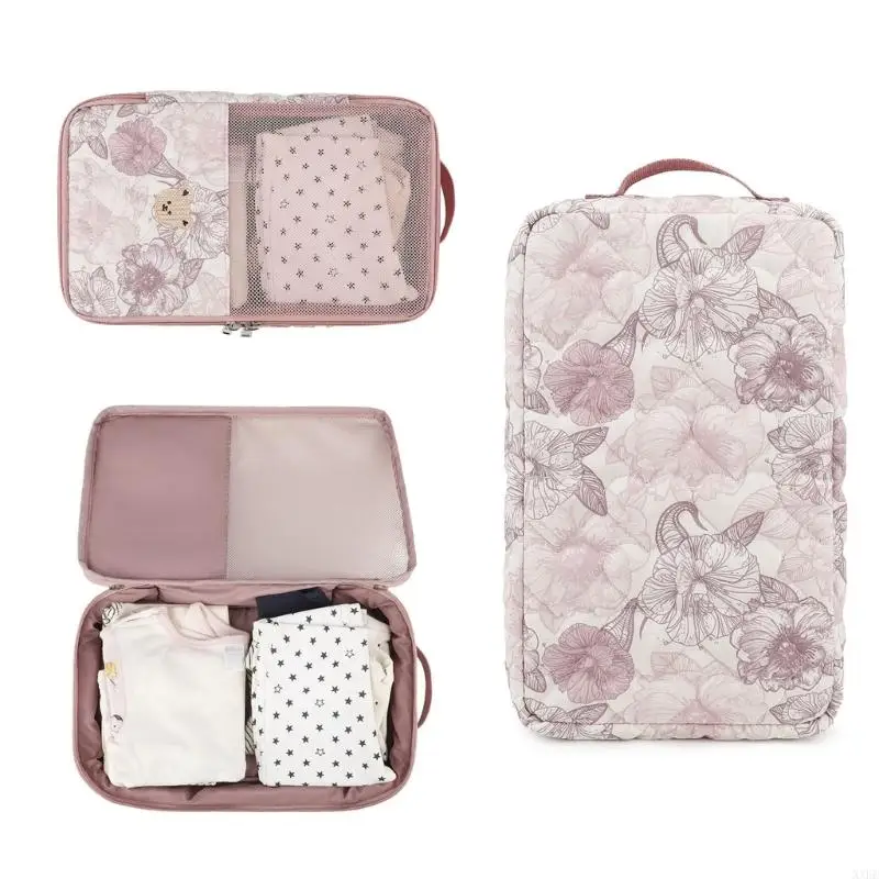 Portable Travel Baby Mesh Diaper Bag Cartoon Bear Newborns Zipper Nappy Clothes Organizer Reusable Washable Mesh Storage Bag