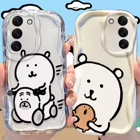 Joke Bear Wave Case for Samsung Galaxy S25 S24 S23 S22 S21 Ultra Plus S20 FE A73 A72 A71 A56 A55 A54 5G A52 A52S A51 4G Cover