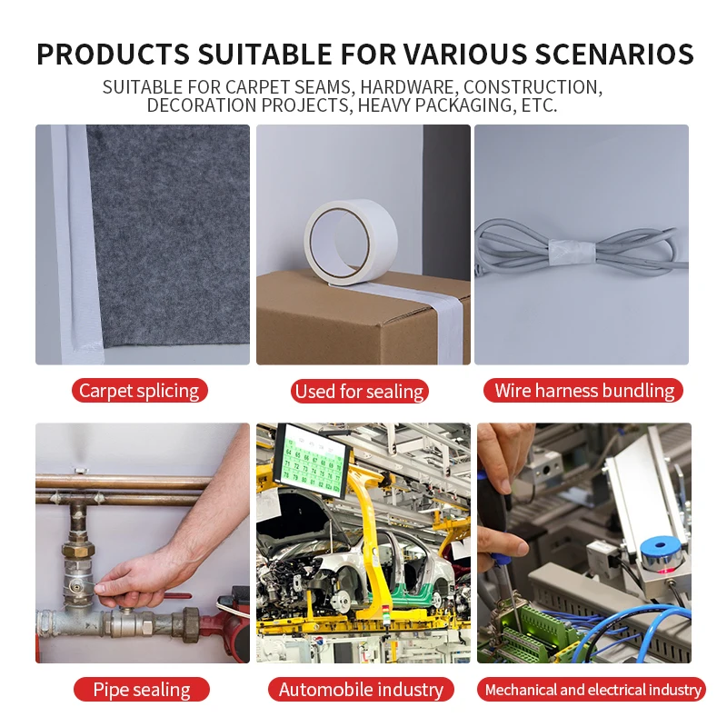 Nastro adesivo in tessuto adesivo da 10 m 20 mm-60 mm forte, nastro per tappeti impermeabile, nastro bianco decorativo, nastro in tessuto automobilistico da 10 metri